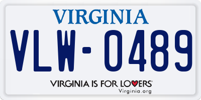 VA license plate VLW0489