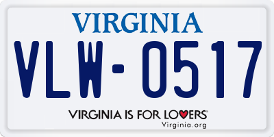 VA license plate VLW0517