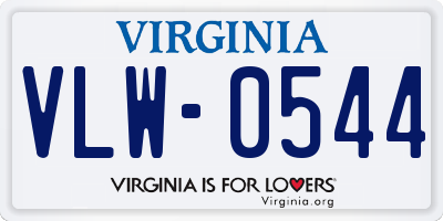 VA license plate VLW0544