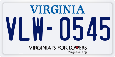 VA license plate VLW0545