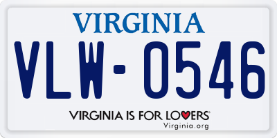 VA license plate VLW0546