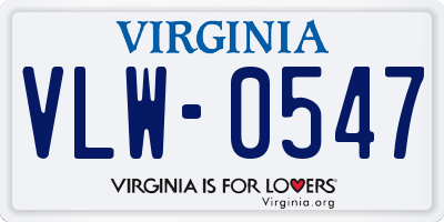 VA license plate VLW0547