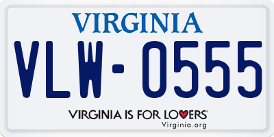 VA license plate VLW0555