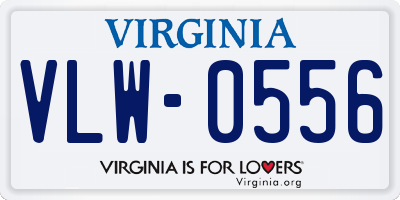 VA license plate VLW0556