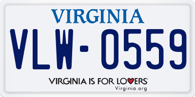 VA license plate VLW0559