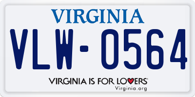 VA license plate VLW0564