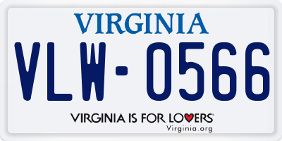 VA license plate VLW0566