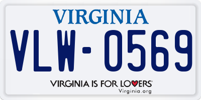 VA license plate VLW0569