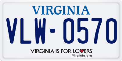 VA license plate VLW0570