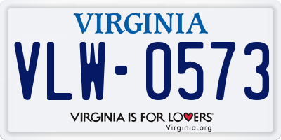 VA license plate VLW0573