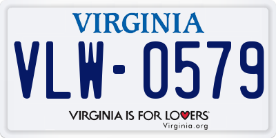 VA license plate VLW0579