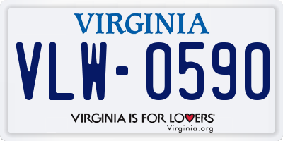 VA license plate VLW0590