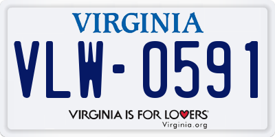 VA license plate VLW0591