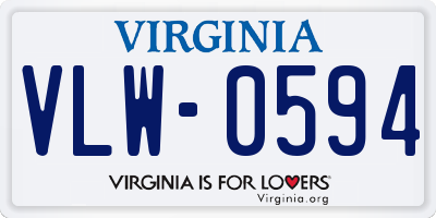 VA license plate VLW0594