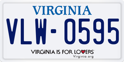 VA license plate VLW0595