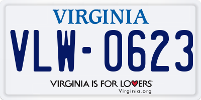 VA license plate VLW0623