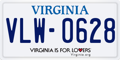 VA license plate VLW0628