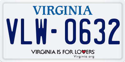 VA license plate VLW0632