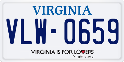 VA license plate VLW0659