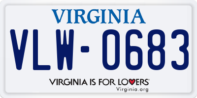 VA license plate VLW0683