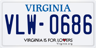 VA license plate VLW0686