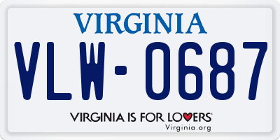 VA license plate VLW0687