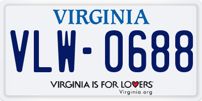 VA license plate VLW0688