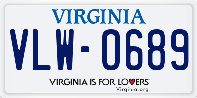 VA license plate VLW0689