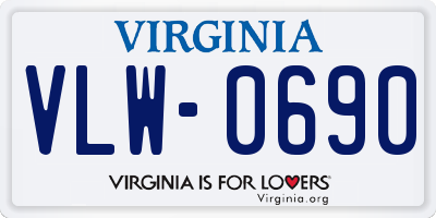 VA license plate VLW0690