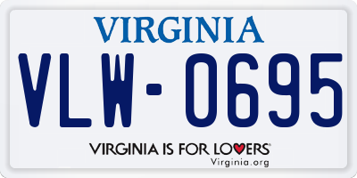 VA license plate VLW0695