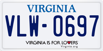 VA license plate VLW0697