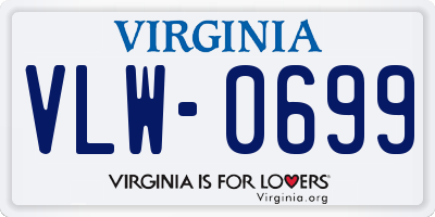 VA license plate VLW0699