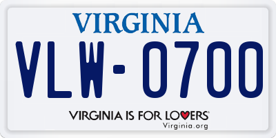 VA license plate VLW0700