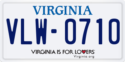 VA license plate VLW0710