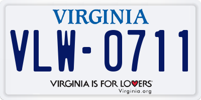 VA license plate VLW0711