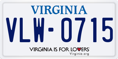 VA license plate VLW0715