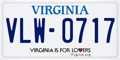 VA license plate VLW0717