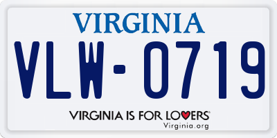 VA license plate VLW0719