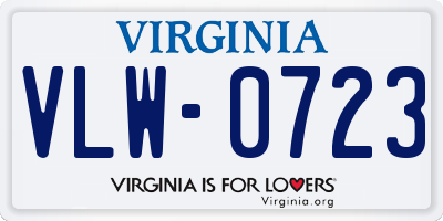 VA license plate VLW0723