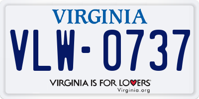 VA license plate VLW0737