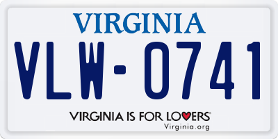 VA license plate VLW0741