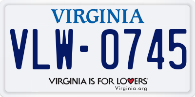 VA license plate VLW0745