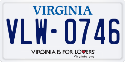 VA license plate VLW0746