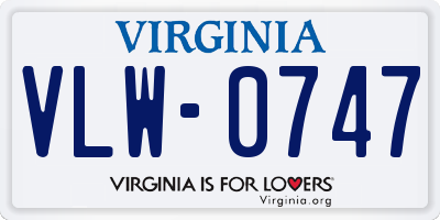 VA license plate VLW0747