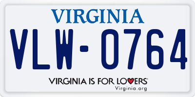 VA license plate VLW0764