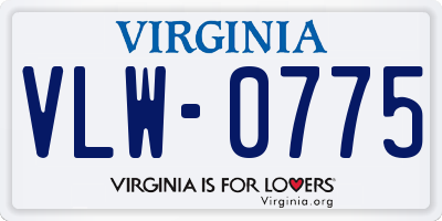 VA license plate VLW0775