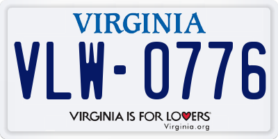 VA license plate VLW0776