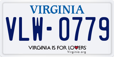 VA license plate VLW0779