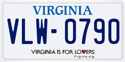 VA license plate VLW0790