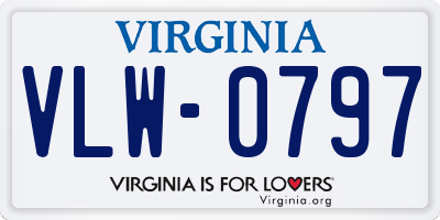 VA license plate VLW0797